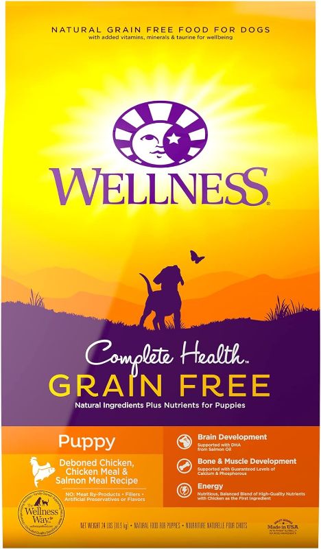 Photo 1 of Wellness Complete Health Natural Grain Free Dry Puppy Food, Chicken & Salmon, 24-Pound Bag
