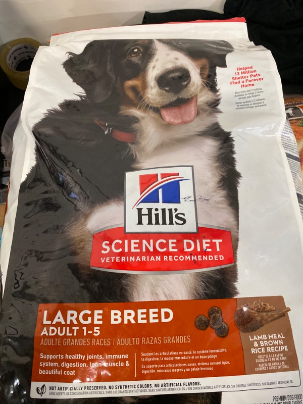 Photo 2 of Hill's Science Diet Dry Dog Food, Adult 1-5, Large Breed, Lamb Meal & Rice Recipe, 33 lb. Bag
