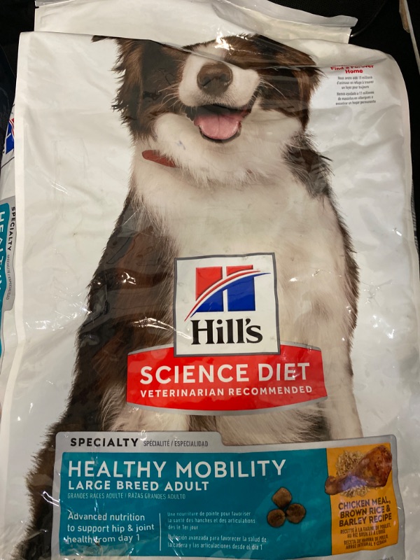 Photo 2 of Hill's Science Diet Dry Dog Food, Adult, Large Breed, Healthy Mobility for Joint Health, Chicken Meal, Brown Rice & Barley Recipe, 30 lb. Bag
