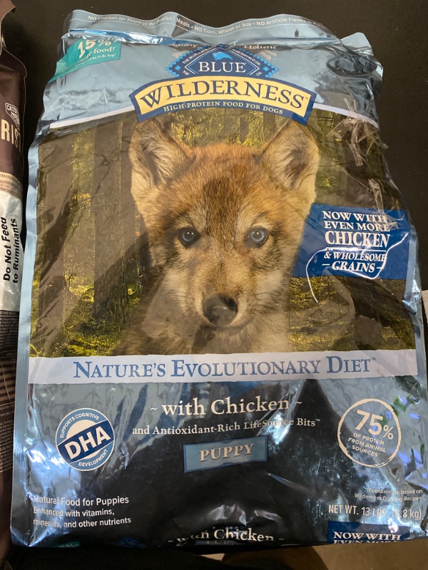 Photo 2 of Blue Buffalo Wilderness High Protein Natural Puppy Dry Dog Food plus Wholesome Grains, Chicken 13 lb bag
