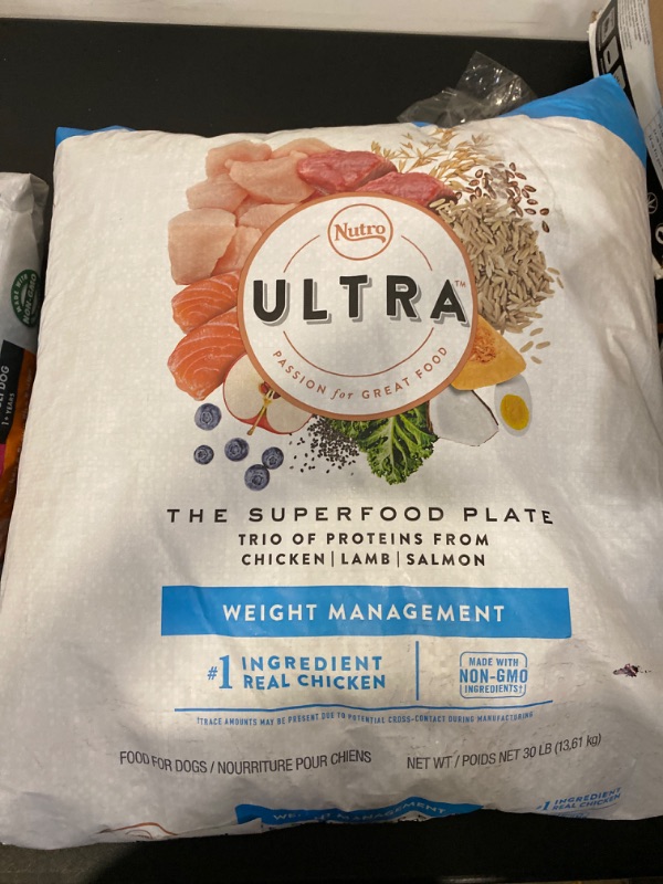 Photo 2 of NUTRO ULTRA Adult Weight Management High Protein Natural Dry Dog Food for Weight Control with a Trio of Proteins from Chicken, Lamb and Salmon, 30 lb. Bag
