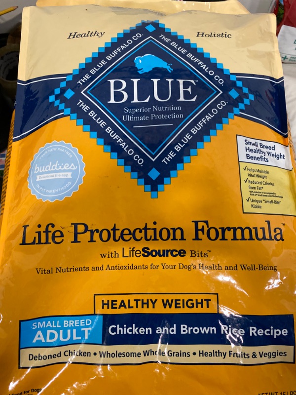 Photo 2 of Blue Buffalo Healthy Weight Small Breed Dog Food, Life Protection Formula, Natural Chicken & Brown Rice Flavor, Adult Dry Dog Food, 15 lb Bag
