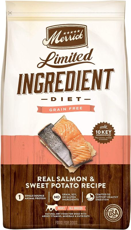 Photo 1 of Merrick Limited Ingredient Diet Grain Free Dry Dog Food Real Salmon & Sweet Potato Recipe - 22.0 lb Bag
