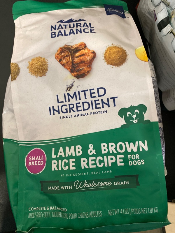 Photo 2 of Natural Balance Limited Ingredient With-Grain Small Breed Adult Dry Dog Food - Lamb & Brown Rice 4lb
