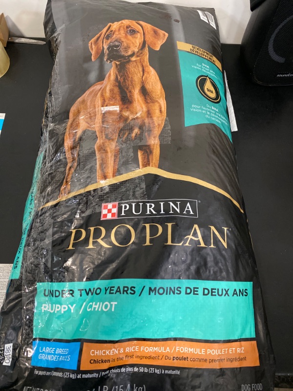 Photo 2 of Purina Pro Plan Large Breed Dry Puppy Food, Chicken and Rice Formula - 34 lb. Bag
