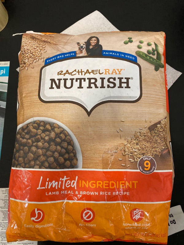 Photo 3 of Rachael Ray Nutrish Limited Ingredient Lamb Meal & Brown Rice Recipe, Dry Dog Food, 14 Pound Bag (Packaging Design May Vary)
