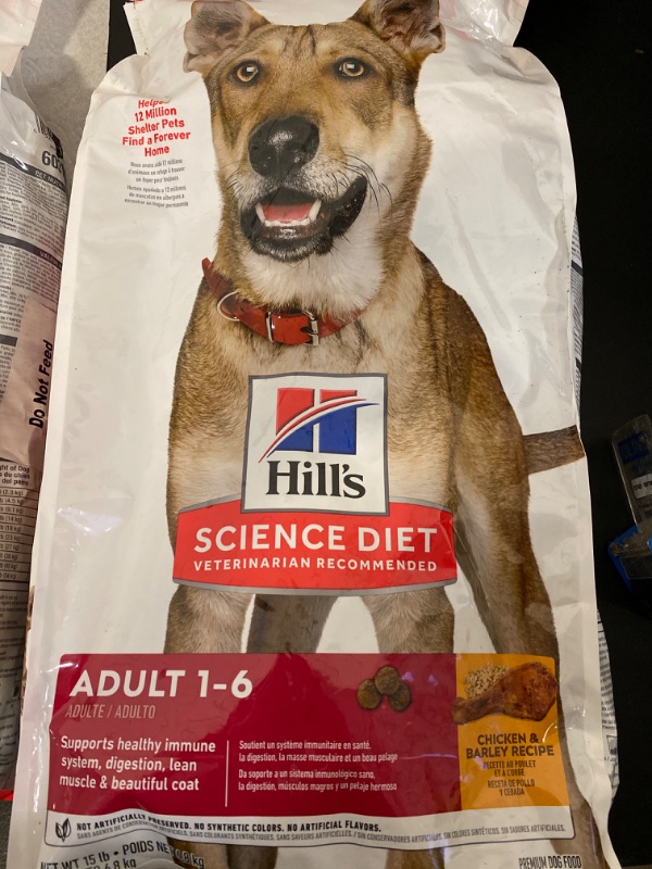 Photo 2 of Hill's Pet Nutrition Science Diet Dry Dog Food, Adult, Chicken & Barley Recipe, 15 lb. Bag
