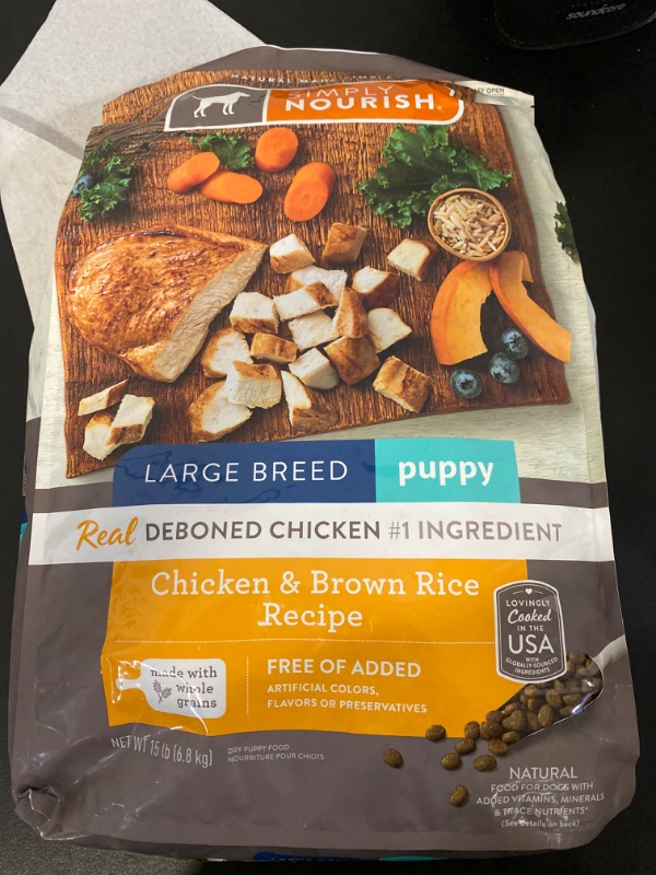 Photo 1 of Simply Nourish® Original Large Breed Puppy Dry Dog Food - Chicken & Brown Rice
15lb bag