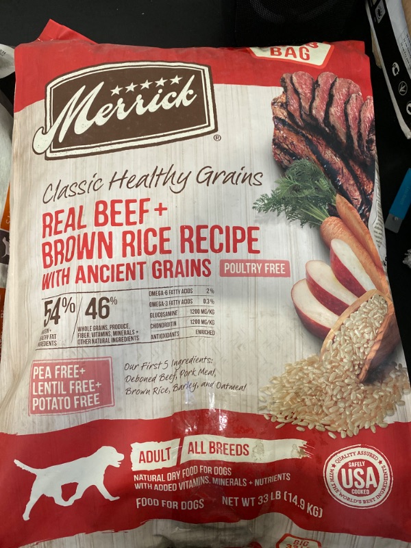 Photo 2 of Merrick Classic Healthy Grains Dry Dog Food Real Beef & Brown Rice Recipe with Ancient Grains, Offer - 33 lb. Bag

