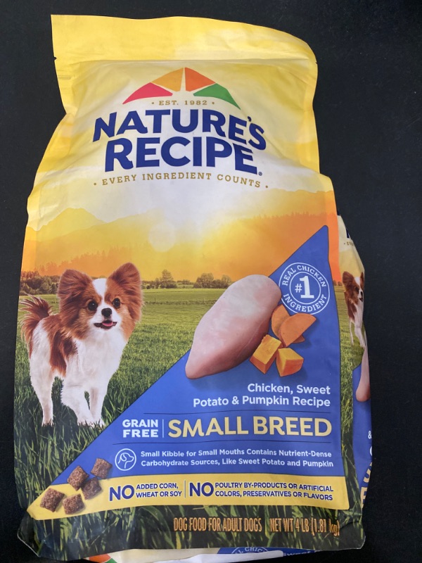 Photo 2 of Nature?s Recipe Dry Dog Food, Grain Free Small Breed Chicken, Sweet Potato & Pumpkin Recipe, 4 lb. Bag
