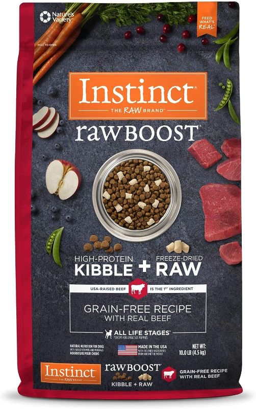 Photo 1 of Instinct Raw Boost Grain Free Recipe with Real Beef Natural Dry Dog Food, 10 lb. Bag
