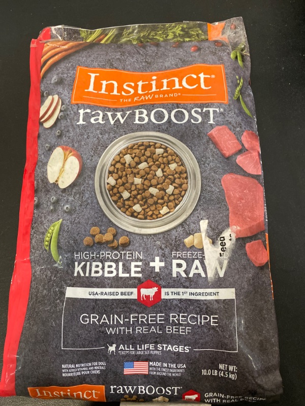 Photo 2 of Instinct Raw Boost Grain Free Recipe with Real Beef Natural Dry Dog Food, 10 lb. Bag
