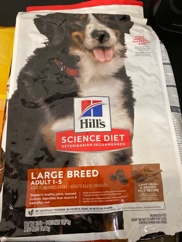 Photo 2 of Hill's Science Diet Dry Dog Food, Adult 1-5, Large Breed, Lamb Meal & Rice Recipe, 33 lb. Bag
