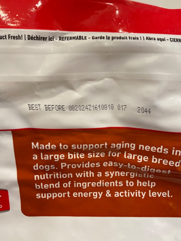 Photo 3 of Hill's Science Diet Dry Dog Food, Large Breed Adult 6+ Senior, Chicken, Barley & Rice Recipe, 33 lb. Bag
