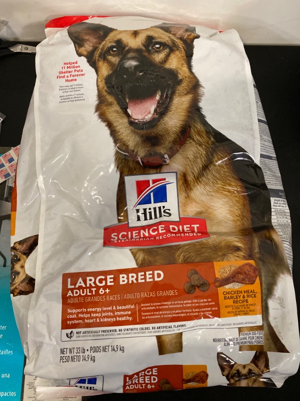 Photo 2 of Hill's Science Diet Dry Dog Food, Large Breed Adult 6+ Senior, Chicken, Barley & Rice Recipe, 33 lb. Bag
