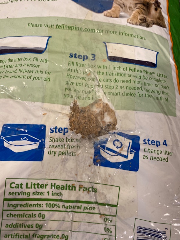 Photo 3 of Feline Pine Non-Clumping Pine Cat Litter - Scented, Low Dust, Natural
