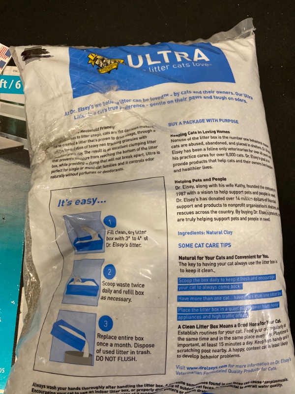 Photo 3 of Dr. Elsey’s Premium Clumping Cat Litter - Ultra - 99.9% Dust-Free, Low Tracking, Hard Clumping, Superior Odor Control, Unscented & Natural Ingredients 40lbs
