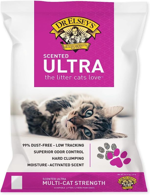 Photo 1 of Dr. Elsey's Premium Clumping Cat Litter | Ultra Scented | 99.9% Dust-Free, Low Tracking, Hard Clumping, Superior Odor Control, Natural Ingredients & Moisture-Activated Scent 40lb
