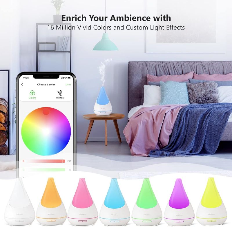 Photo 2 of VOCOlinc Smart Diffusers for Essential Oils Large Room, 300ml Ultrasonic Aromatherapy Diffuser, Essential Oil Diffusers Works with Apple Home HomeKit Alexa, Google Home, APP Voice Control
