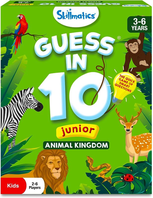 Photo 1 of Skillmatics Card Game - Guess in 10 Junior Animal Kingdom for Kids, Boys, Girls, and Families Who Love Board Games and Educational Toys, Stocking Stuffer, Travel Friendly, Gifts for Ages 3, 4, 5, 6
