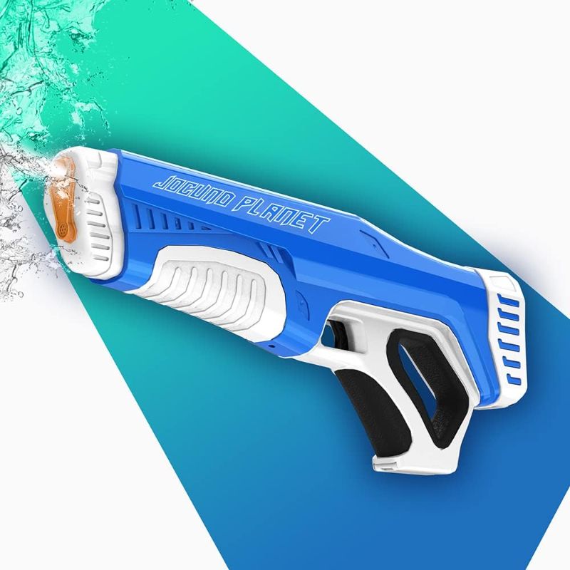 Photo 1 of Electric Water Gun with Automatic Water Absorption, One Reload 300 Water Bullets, Range of 28-32Ft, Waterproof Automatic Reload Water Squirt Gun Toy for Kids (Blue)
