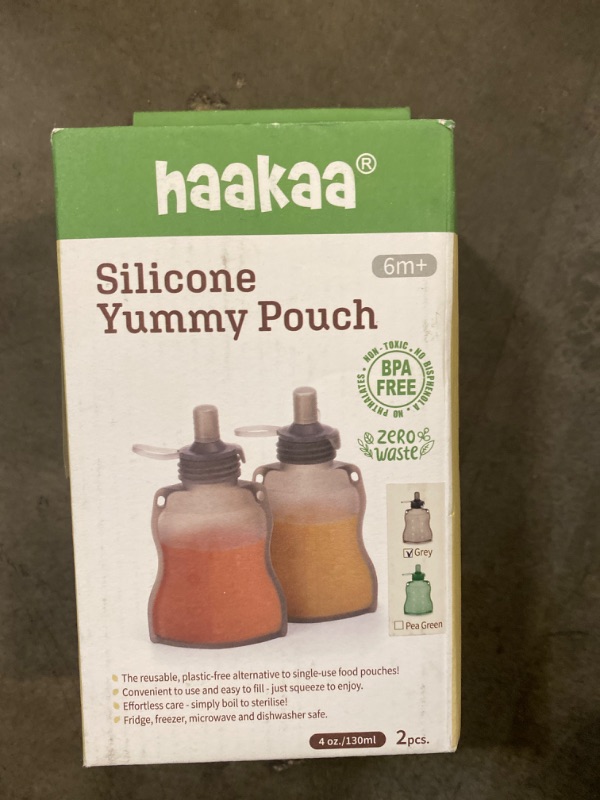 Photo 2 of haakaa Yummy Pouch Reusable Baby Food Pouch, Baby Food Storage Toddler Kids Squeezable Pouch, Washable Freezer - Make Homemade Organic Food for Babies/Toddlers, 4oz, 2 Pack
