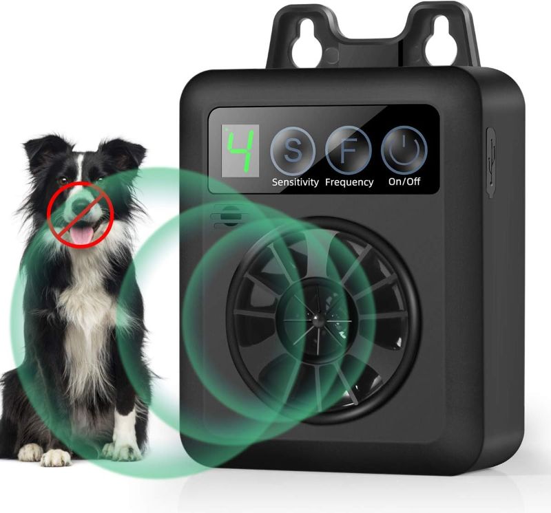 Photo 1 of Anti Barking Device, 50ft Upgraded Dog Barking Control Device with 3 Adjustable Sensitivity/Frequency Levels, Rechargeable Ultrasonic Dog Bark Deterrent Pet Behavior Training Tool for Almost Dogs
