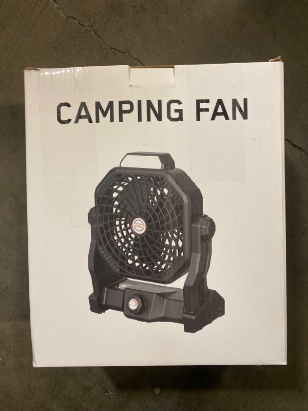 Photo 2 of Camping Fan with LED Lantern, 10400mAh 9-Inch Rechargeable Outdoor Tent Fan, 270°Head Rotation, Stepless Speed and Quiet Battery Operated USB Fan for Picnic, Barbecue, Fishing, Travel
