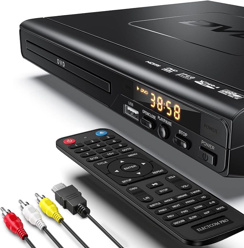 Photo 1 of DVD Players for TV with HDMI, DVD Players That Play All Regions, Simple DVD Player for Elderly, CD Player for Home Stereo System, Included HDMI and RCA Cable
