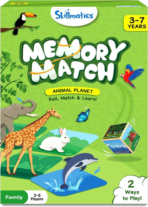 Photo 1 of Skillmatics Board Game - Memory Match Animals, Fun & Fast Memory Game for Kids, Preschoolers, Toddlers, Gifts for Boys & Girls Ages 3, 4, 5, 6, 7
