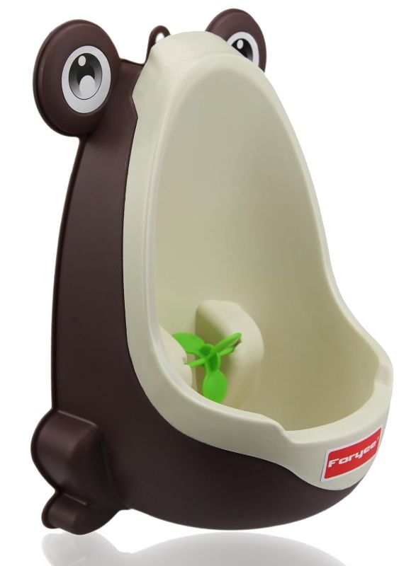 Photo 1 of Foryee Cute Frog Potty Training Urinal for Boys with Funny Aiming Target - Coffee
