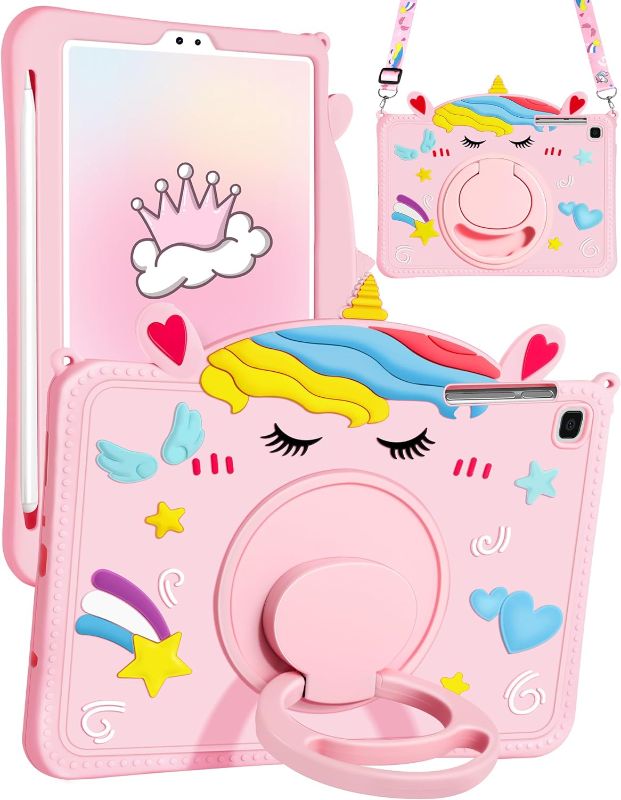 Photo 1 of Gurgitat for Galaxy Tab A7 Lite Case Girls-Tab A7 Lite 2021 Cases with Pencil Holder Handle Stand Shoulder Proof Cute Cartoon Girly Unicorn Tablet A7 Lite Cover for Samsung Tab A7 Lite 8.7"
