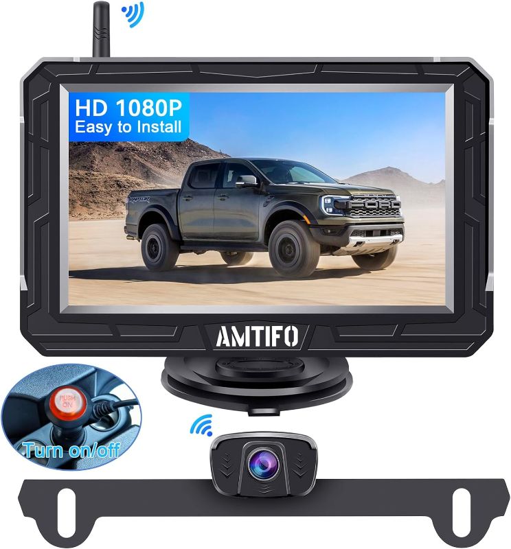 Photo 1 of Wireless Backup Camera Truck Hitch Trailer - Easy Install Digital Stable Signal HD 1080P Car Rear View Camera with 4.3 Inch Monitor System Super Night Vision - AMTIFO A18

