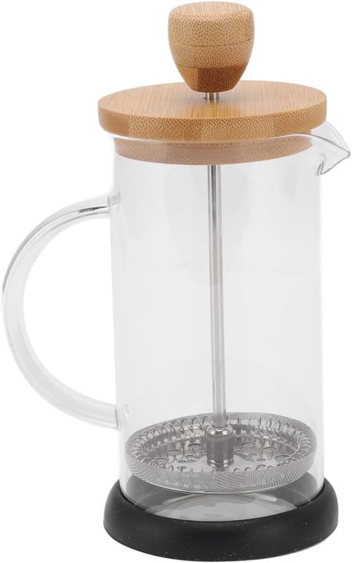 Photo 1 of French Press Coffee Maker French Press, Heat Resistant Durable, Easy to Clean, Borosilicate Glass Coffee Press, BPA Free Glass Teapot for Office Home(600ML/20OZ)
