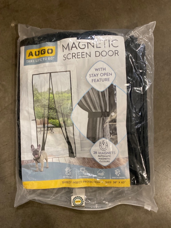 Photo 2 of AUGO Magnetic Screen Door - Self Sealing, Heavy Duty, Hands Free Mesh Partition Keeps Bugs Out - Pet and Kid Friendly - Patent Pending Keep Open Feature - 38 Inch x 83 Inch
