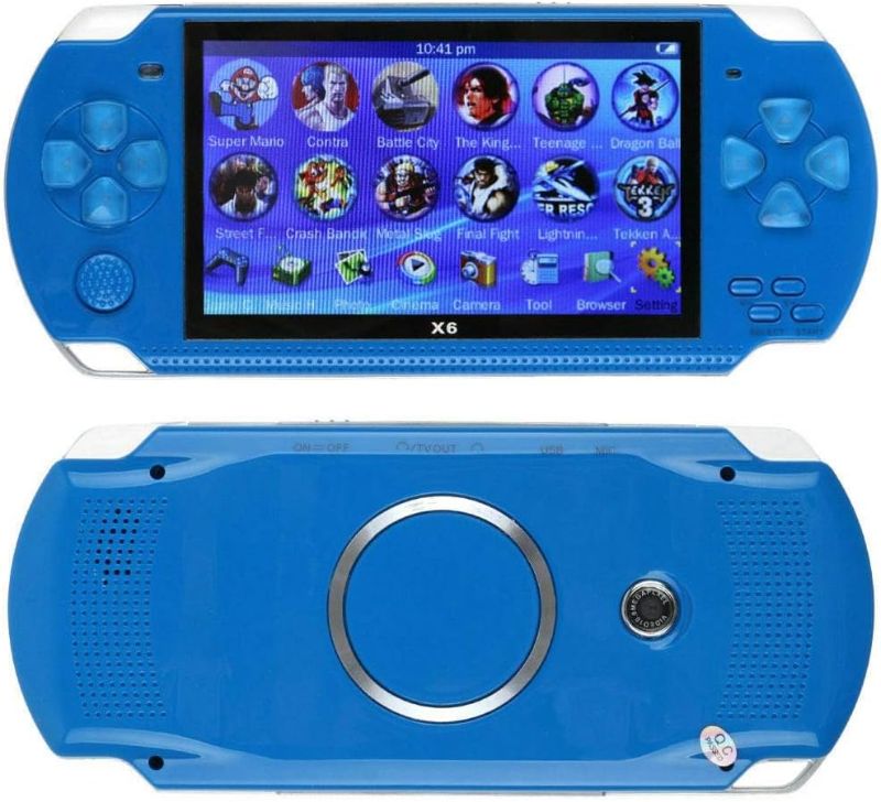 Photo 1 of Blue Color X6 8GB 128-bit 10000+ Games 4.3inch Retro Handheld Video Game Console Support Music Video with Camera, Toy, Toys, Game, Game Player

