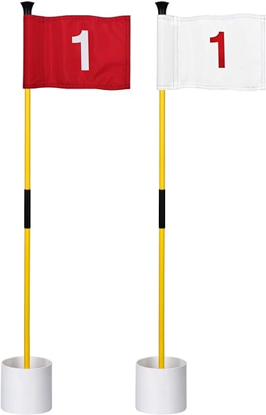 Photo 1 of KINGTOP Golf Flagstick Mini, Putting Green Flag for Yard, All 3 Feet, Double-Sided Numbered Golf Flags, Golf Pin Flag Hole Cup Set, Portable 2-Section Design, Gifts Idea
