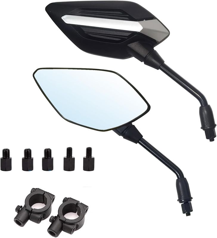 Photo 1 of Mamiko 8MM Motorcycle Mirrors Universal for 7/8"Handlebars Bike Mirror Compatible with ATV Snowmobile Scooter Moped Dirt Bike Sportsman - Convex Mirrors
