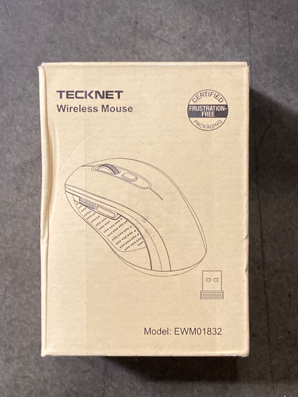 Photo 2 of TECKNET Wireless Mouse, 2-in-1(Bluetooth 5.0/3.0+2.4Ghz) for Laptop Computer, Portable Ergonomic with Receiver, Compatible with MacBook Pro Air Chromebook
