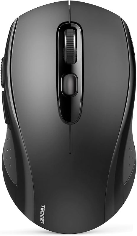 Photo 1 of TECKNET Wireless Mouse, 2-in-1(Bluetooth 5.0/3.0+2.4Ghz) for Laptop Computer, Portable Ergonomic with Receiver, Compatible with MacBook Pro Air Chromebook
