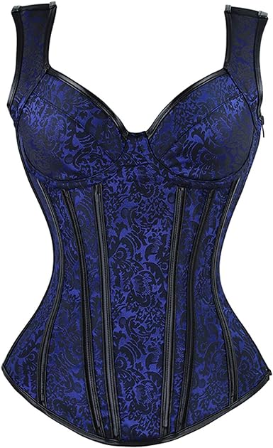 Photo 1 of Kimring Women's Gothic Jacquard Shoulder Straps Tank Overbust Corset Bustiers
(XXL)
