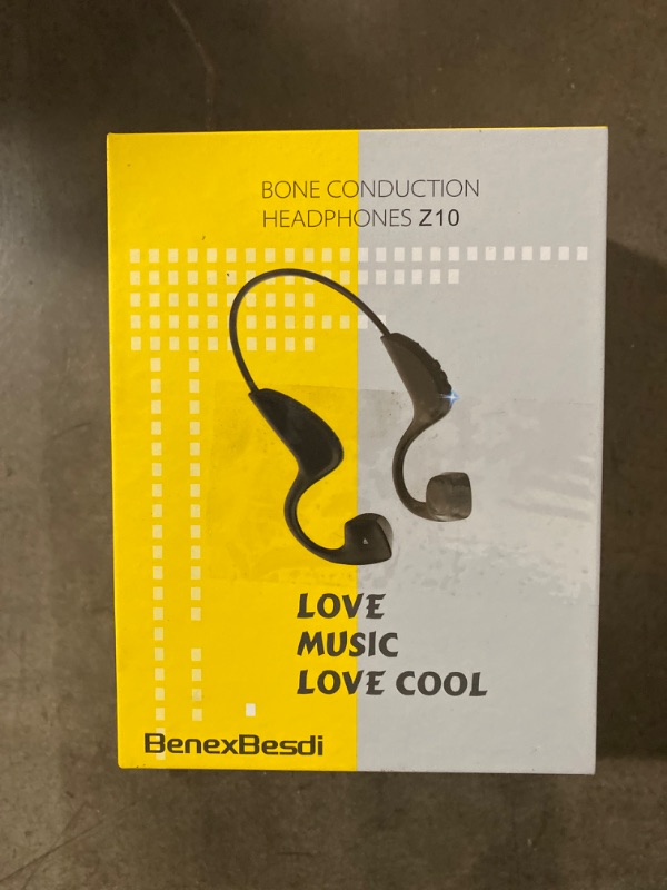 Photo 2 of Bone Conduction Headphones Bluetooth 5.0 Open Ear Wireless Titanium HiFi Stereo with Mic Sweatproof Sports Headphones for Running Driving Cycling (Black)
