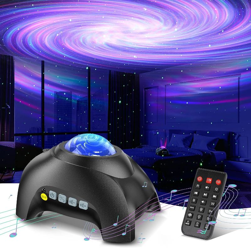 Photo 1 of Northern Galaxy Light Aurora Projector with 33 Light Effects, Night Lights LED Star Projector for Bedroom Nebula Lamp, Remote Control, White Noises, Bluetooth Speaker for Parties (Jet Black)
