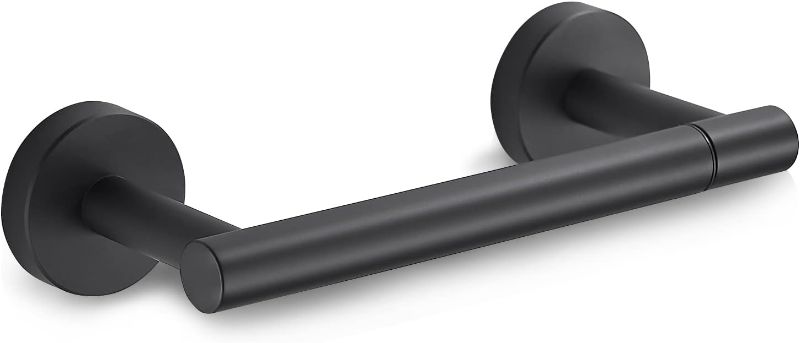 Photo 1 of FORIOUS Black Toilet Paper Holder Wall Mount, Matte Black Bathroom Toilet Paper Holder for SUS 304 Stainless Steel, Double Post Pivoting Toilet Paper Roll Holder for Bathroom RV
