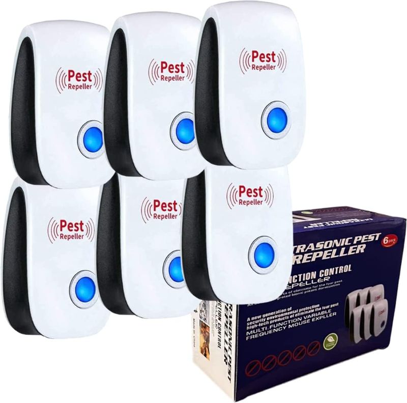 Photo 1 of Ultrasonic Plug in Pest Repellent Indoor for Flea Insects Mosquitoes Rats Mice Spiders Ants Roaches Bugs, Non-Toxic Pest Repeller, Humans and Pets Safe, Pest Control for Home, Office, Warehouse, Hotel
