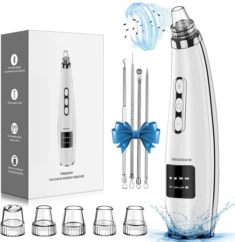 Photo 1 of 2023 Upgraded Blackhead Remover Pore Vacuum,Upgraded Facial Pore Cleaner,Electric Comedone Whitehead Extractor Tool-5 Suction Power,5 Probes,USB Rechargeable Blackhead Vacuum Kit for Women & Men
