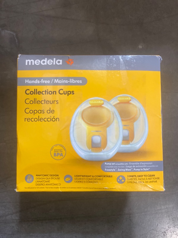 Photo 2 of Medela Hands-Free Collection Cups, Compatible with Freestyle Flex, Pump in Style with MaxFlow, and Swing Maxi Electric Breast Pumps, 1 Set of 2 Cups
