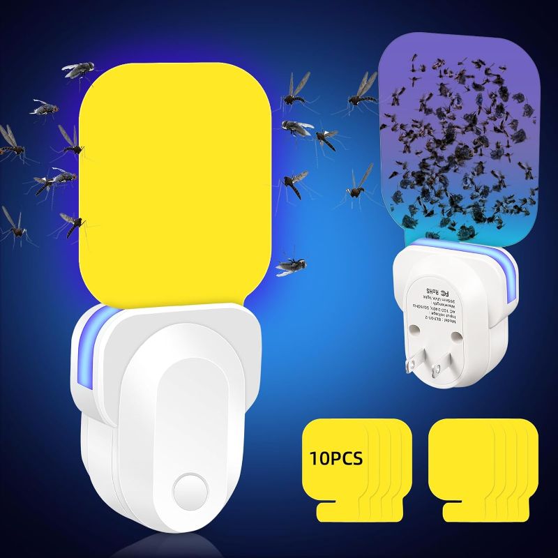Photo 1 of Flying Insect Trap Plug-in Mosquito Trap,Gnat Traps for House Indoor Fly Trap,UV Night Light Bug Catcher Plug in with 10 Sticky Bug Traps Boards,Fly Traps Attractant Catcher for Home Office

