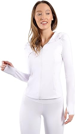 Photo 1 of Yogalicious Lightweight Full-Zip Hooded Workout Jacket with Thumbholes
(L)