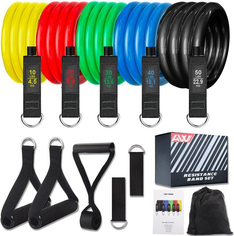 Photo 1 of Exercise Bands Resistance Bands Set with Handles for Working Out, Tube Resistance Bands, Exercising Bands, Resistance Rope, Resistant Band Exercise Equipment Workout Men Women
